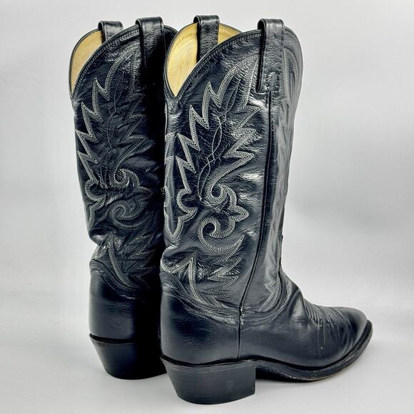 DAN POST 16791 Mens MILWAUKEE Black Leather Boots SIZE 7 WIDE Excellent Cond - Picture 6 of 12